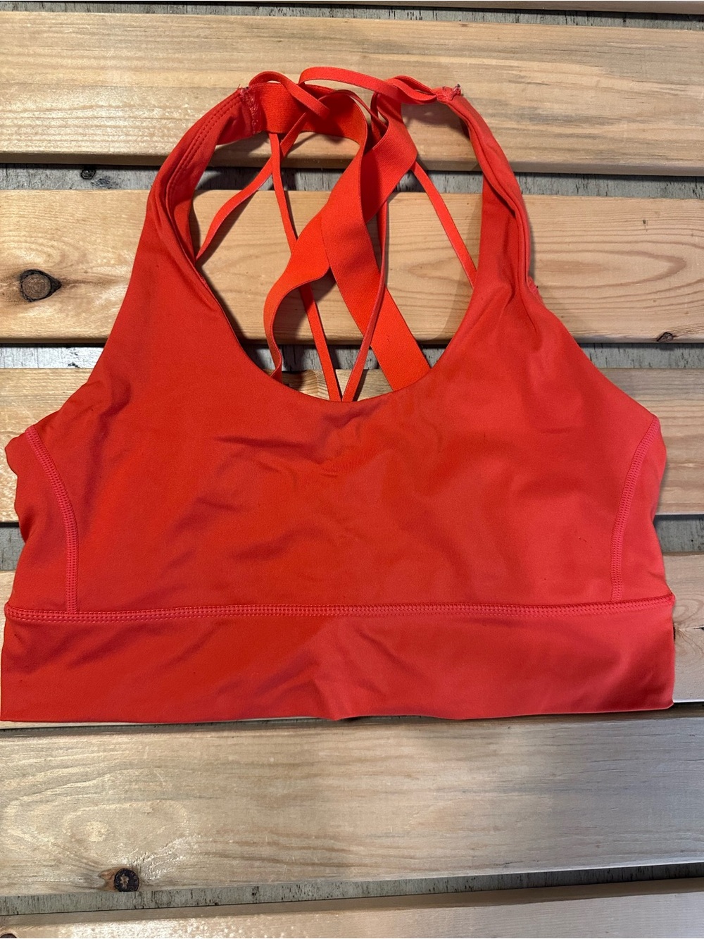 Balance Athletica The Aura Bra Strappy Back Sports Bra Orange Size lrg  No Pads